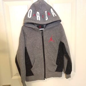 Nike Jordan Gray & Black Hoodie with Zipper Kids size 4/5